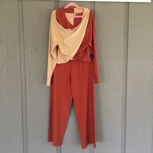 Habitual Kids Colorblock Sweater Set Size 12 Top Pant In Rust Two Piece preppy